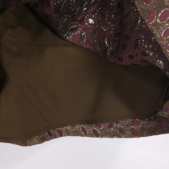 RED VALENTINO Shift Dress Size 8 ROMANIA MADE Floral Lurex Jacquard Sleeveless - Picture 9 of 15